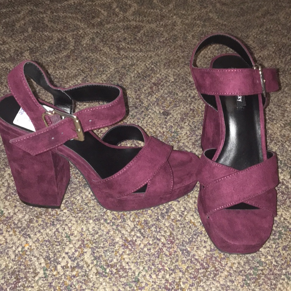 Burgundy Suede Heels